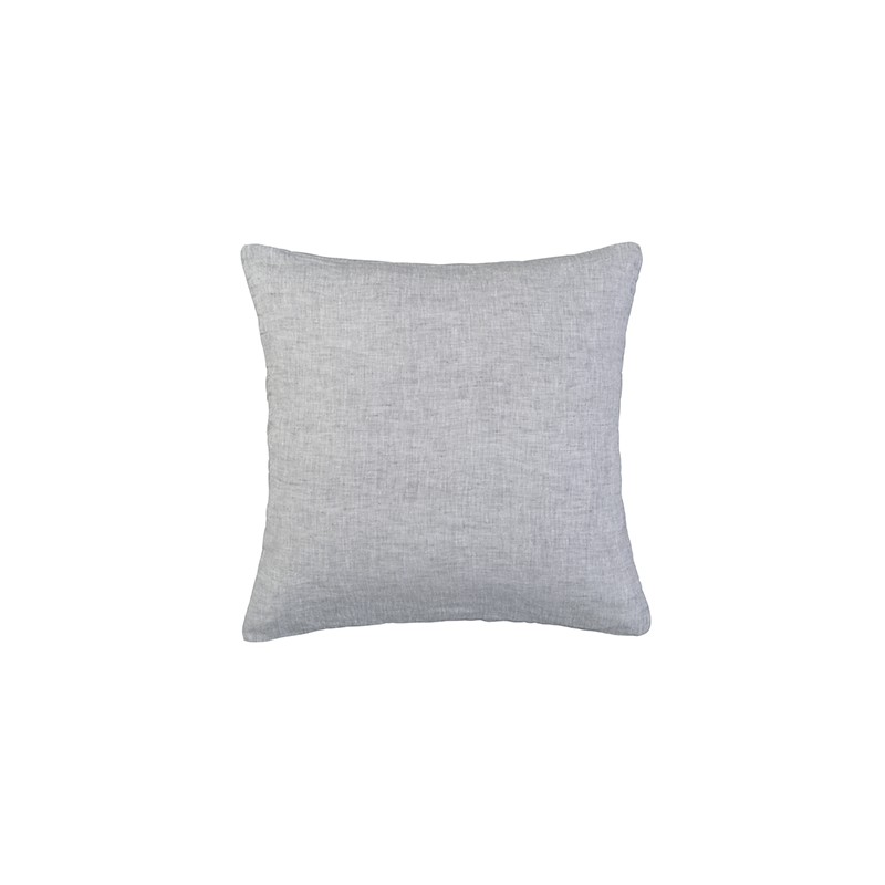 Housse de coussin carré 45 x 45 cm en lin lavé chambray Pierre