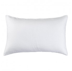 Housse de coussin rectangulaire 40 x 60 cm en lin lavé uni Blanc Optique