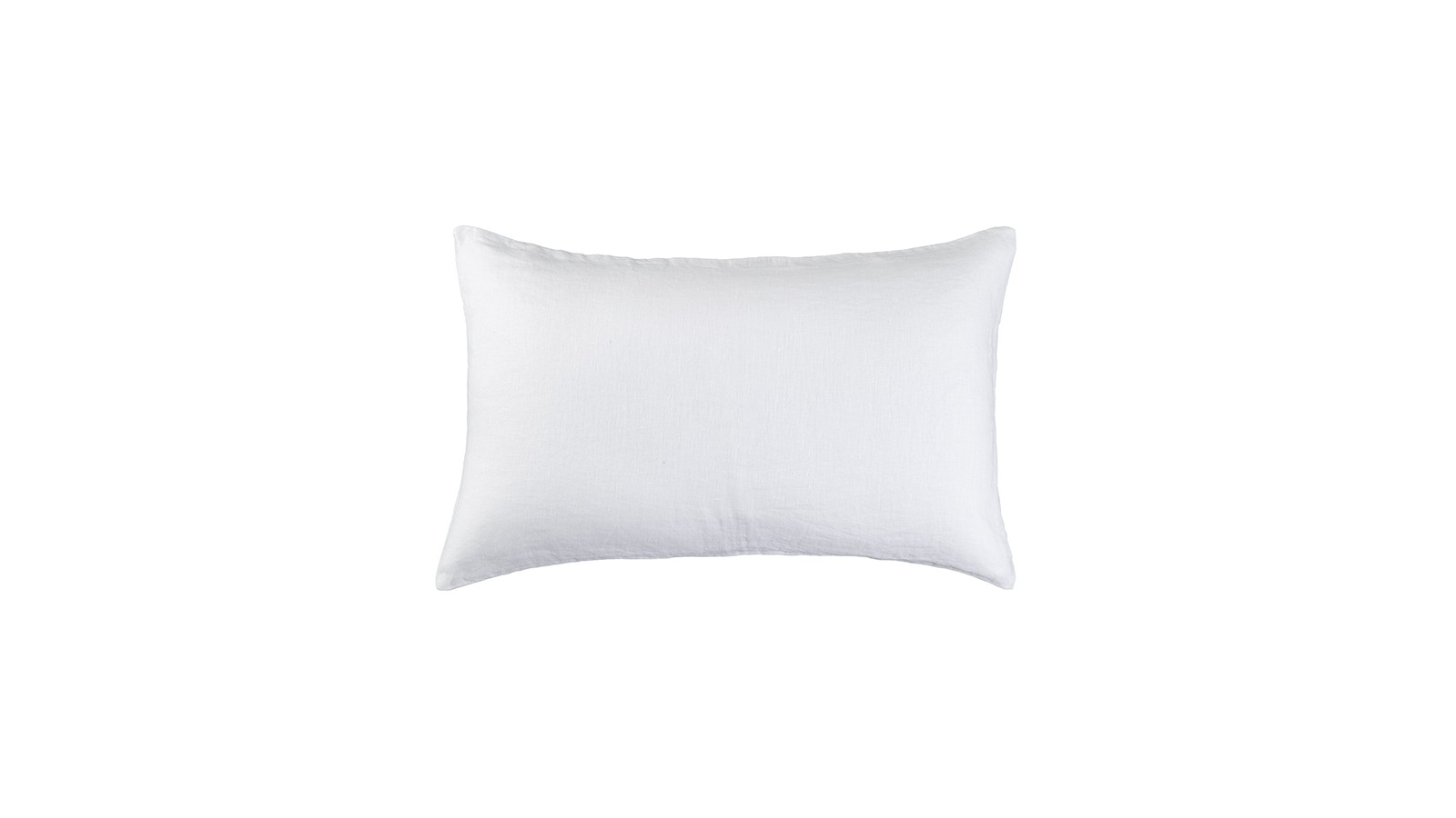 Housse de coussin rectangulaire 40 x 60 cm en lin lavé uni Blanc Optique