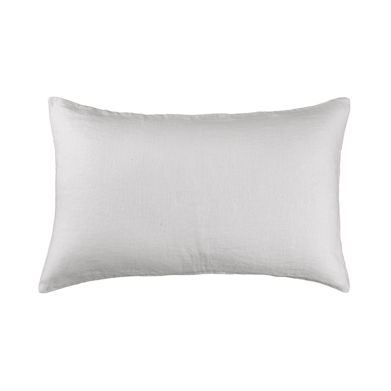 Housse de coussin rectangulaire 40 x 60 cm en lin lavé uni Petit Lait