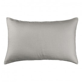 Housse de coussin rectangulaire 40 x 60 cm en lin lavé uni Argile