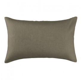 Housse de coussin rectangulaire 40 x 60 cm en lin lavé uni Vert De Terre