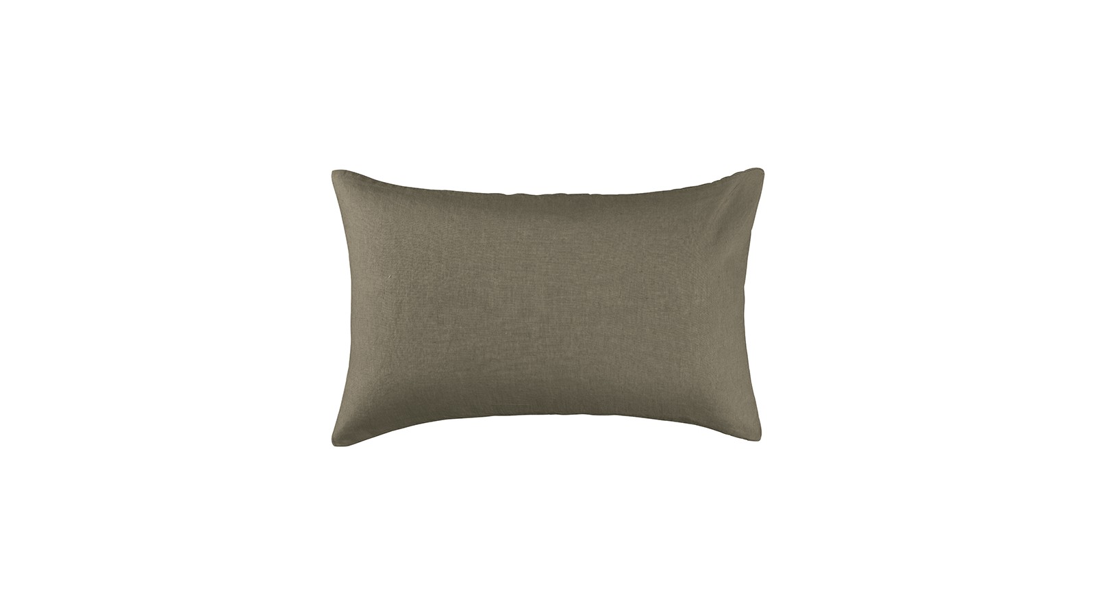 Housse de coussin rectangulaire 40 x 60 cm en lin lavé uni Vert De Terre