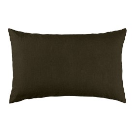 Housse de coussin rectangulaire 40 x 60 cm en lin lavé uni Vert Kaki