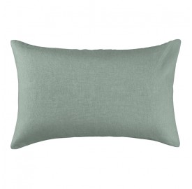 Housse de coussin rectangulaire 40 x 60 cm en lin lavé uni Vert Céladon