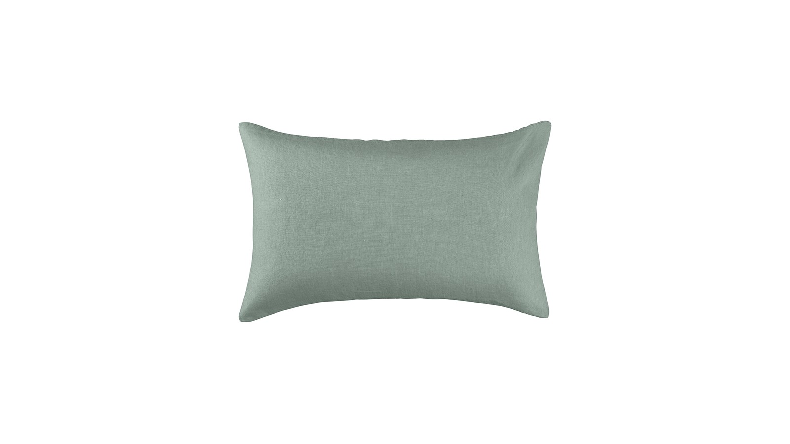 Housse de coussin rectangulaire 40 x 60 cm en lin lavé uni Vert Céladon