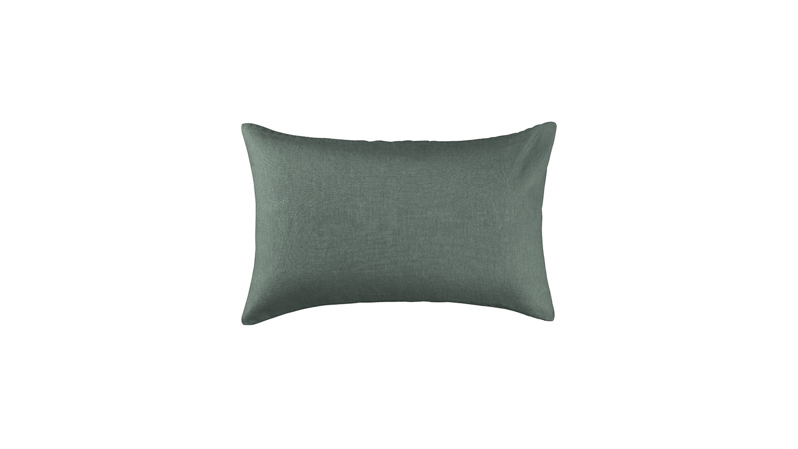 Housse de coussin rectangulaire 40 x 60 cm en lin lavé uni Vert Eucalyptus