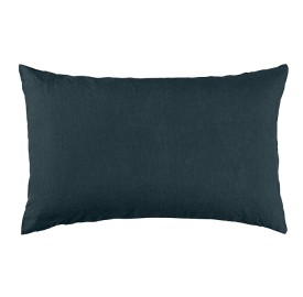 Housse de coussin rectangulaire 40 x 60 cm en lin lavé uni Bleu Coin Coin