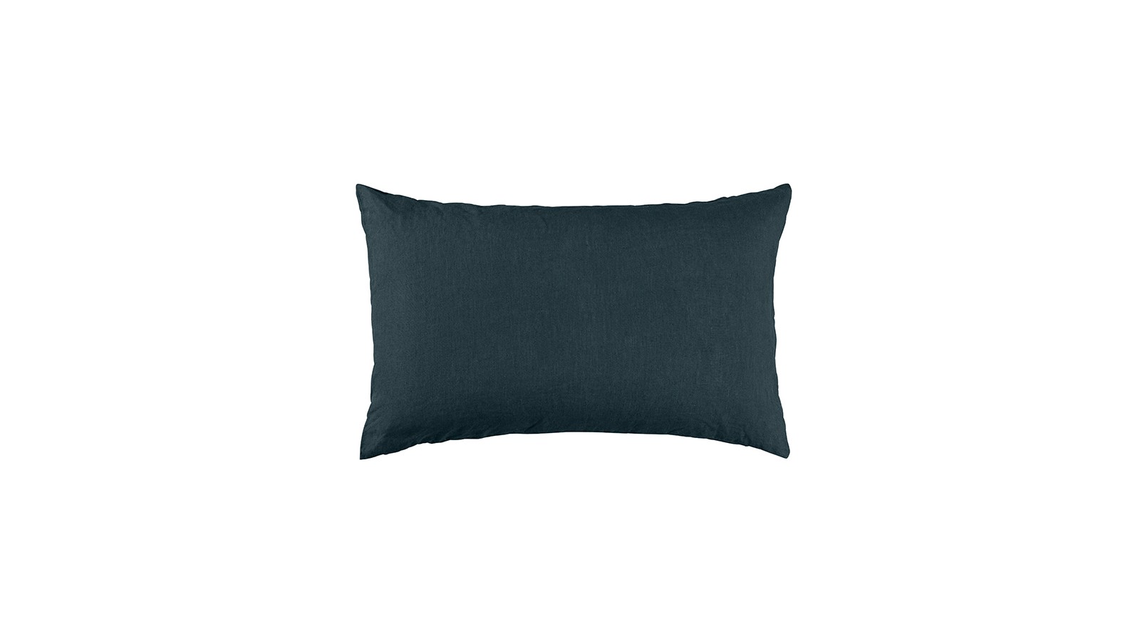 Housse de coussin rectangulaire 40 x 60 cm en lin lavé uni Bleu Coin Coin