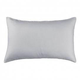 Housse de coussin rectangulaire 40 x 60 cm en lin lavé uni Gris Buée