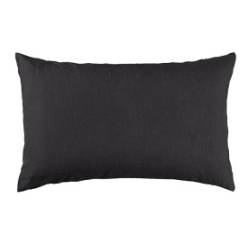 Housse de coussin rectangulaire 40 x 60 cm en lin lavé uni Gris Plomb