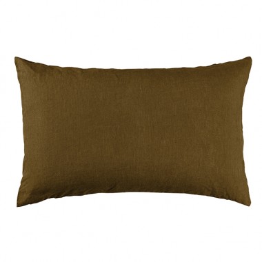 housse de coussin 50x70 en lin lourd écorce