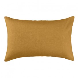 Housse de coussin rectangulaire 40 x 60 cm en lin lavé uni Jaune Pépite