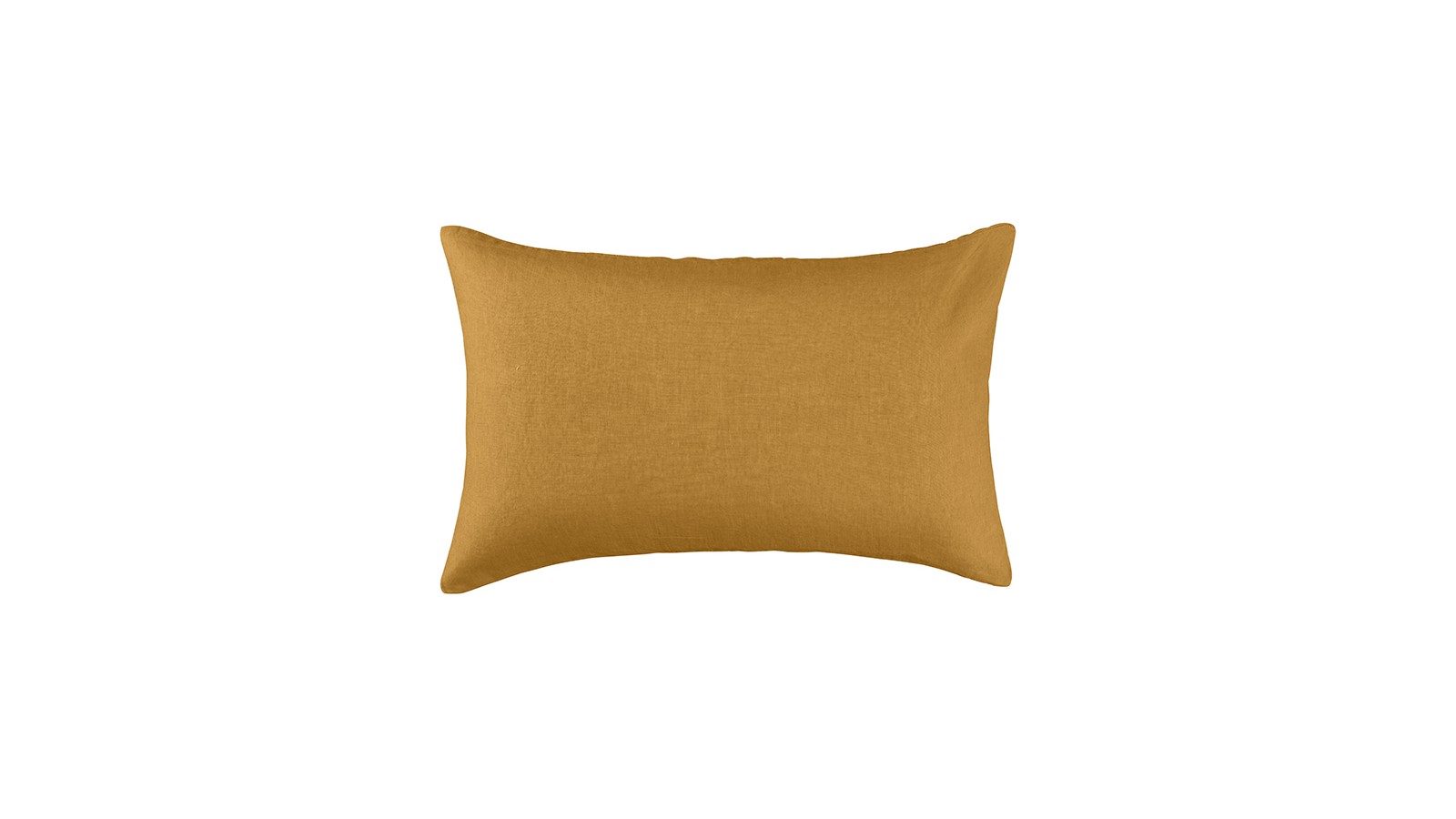 Housse de coussin rectangulaire 40 x 60 cm en lin lavé uni Jaune Pépite