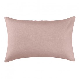 Housse de coussin rectangulaire 40 x 60 cm en lin lavé uni Rose Rétro