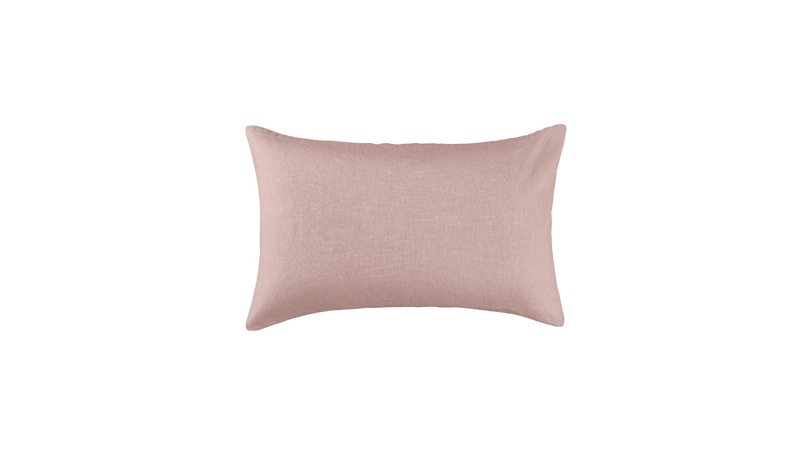 Housse de coussin rectangulaire 40 x 60 cm en lin lavé uni Rose Rétro