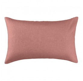 Housse de coussin rectangulaire 40 x 60 cm en lin lavé uni Rose Boudoir