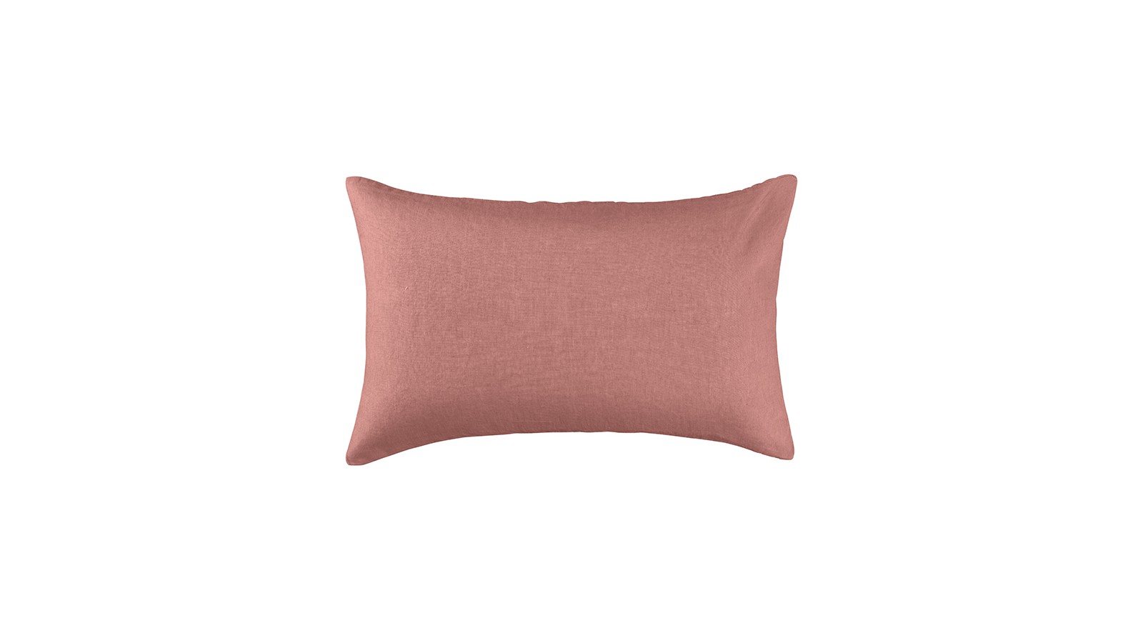 Housse de coussin rectangulaire 40 x 60 cm en lin lavé uni Rose Boudoir