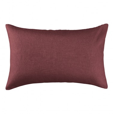 Housse de coussin rectangulaire 40 x 60 cm en lin lavé uni Rose Tomette