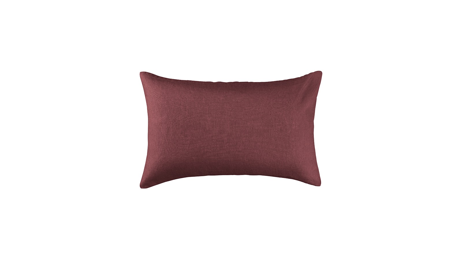 Housse de coussin rectangulaire 40 x 60 cm en lin lavé uni Rose Tomette