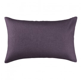 Housse de coussin rectangulaire 40 x 60 cm en lin lavé uni Vieille Prune