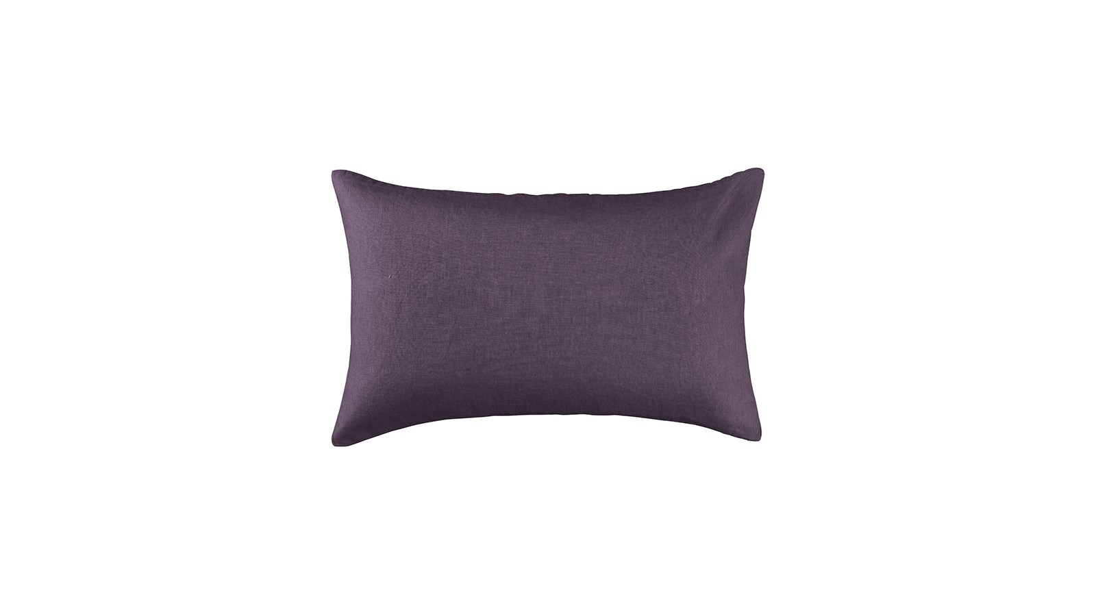 Housse de coussin rectangulaire 40 x 60 cm en lin lavé uni Vieille Prune