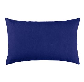 Housse de coussin rectangulaire 40 x 60 cm en lin lavé uni Bleu Klein