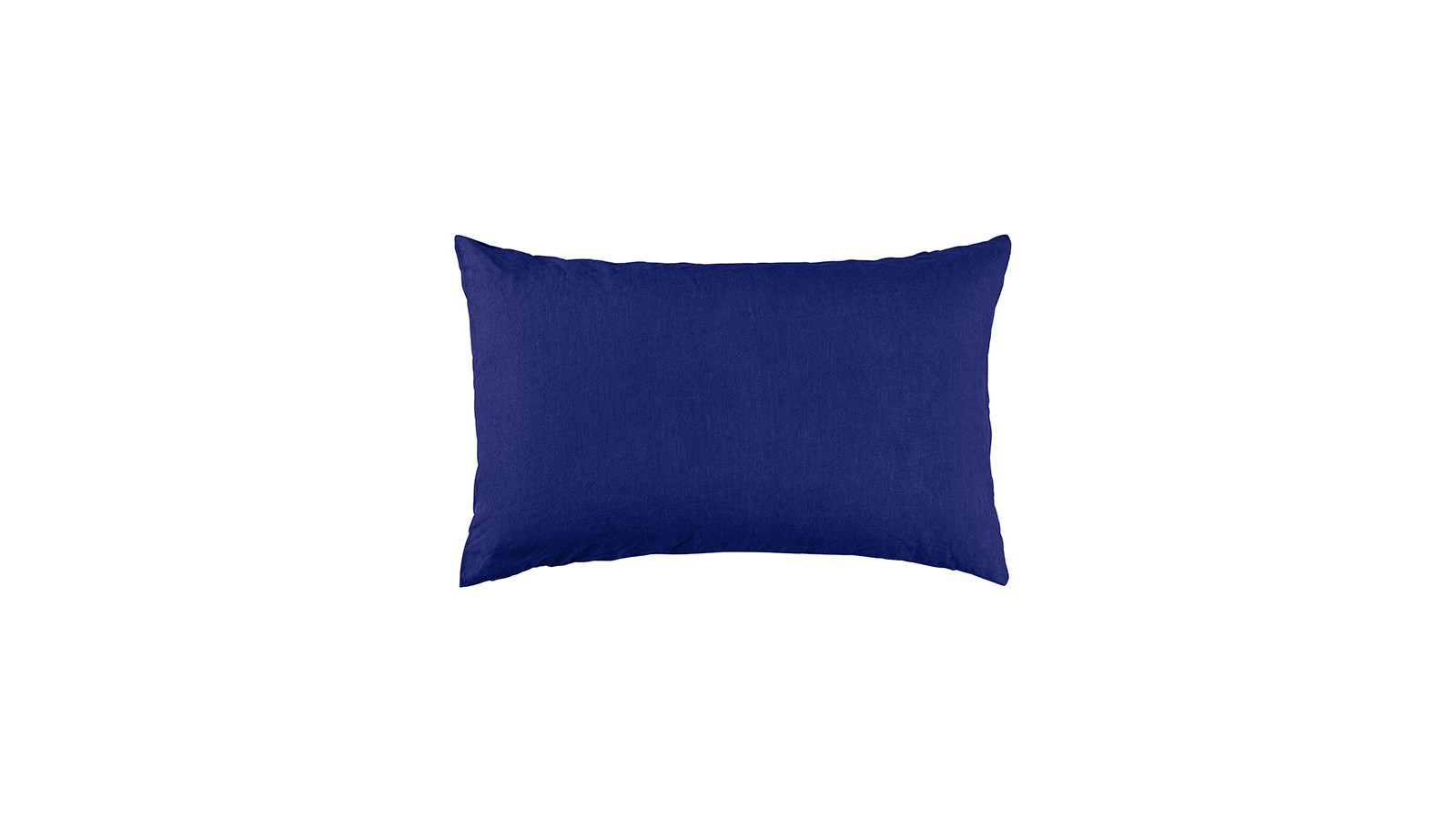 Housse de coussin rectangulaire 40 x 60 cm en lin lavé uni Bleu Klein