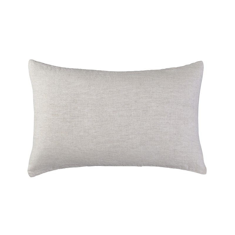 Housse de coussin rectangulaire 40 x 60 cm en lin lavé chambray Lin