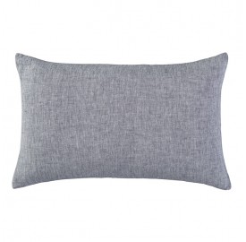 Housse de coussin rectangulaire 40 x 60 cm en lin lavé chambray Charbon