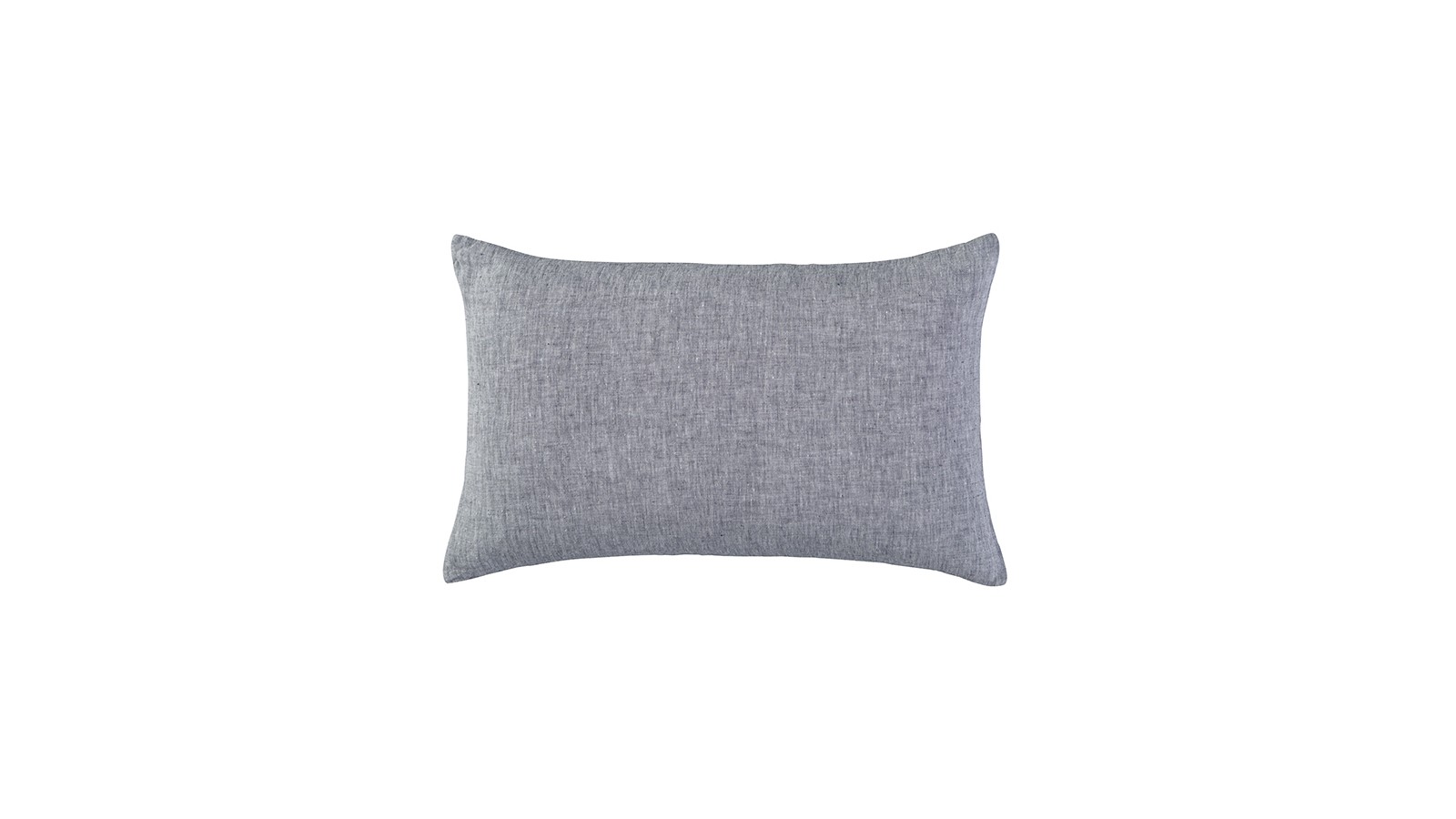 Housse de coussin rectangulaire 40 x 60 cm en lin lavé chambray Charbon