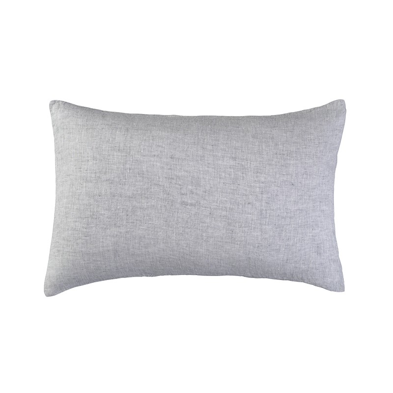 Housse de coussin rectangulaire 40 x 60 cm en lin lavé chambray Pierre