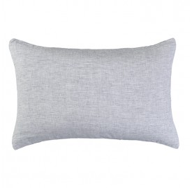 Housse de coussin rectangulaire 40 x 60 cm en lin lavé chambray Rayure Colette Denim