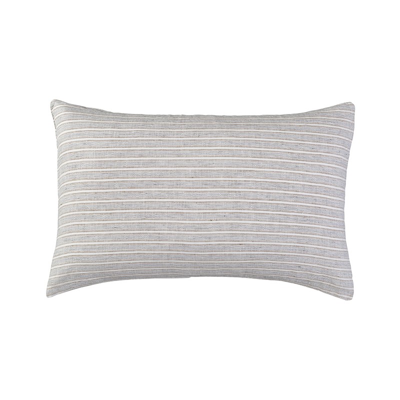 Housse de coussin rectangulaire 40 x 60 cm en lin lavé chambray