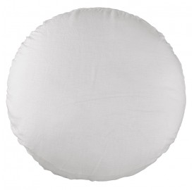 Housse de coussin rond diamètre 65 cm en lin lavé uni Petit Lait