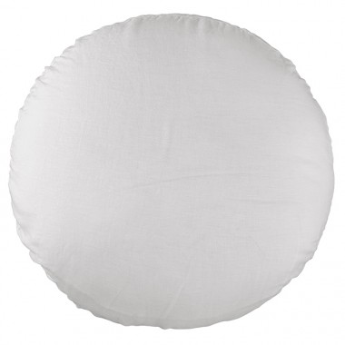 Housse de coussin rond diamètre 65 cm en lin lavé uni Petit Lait