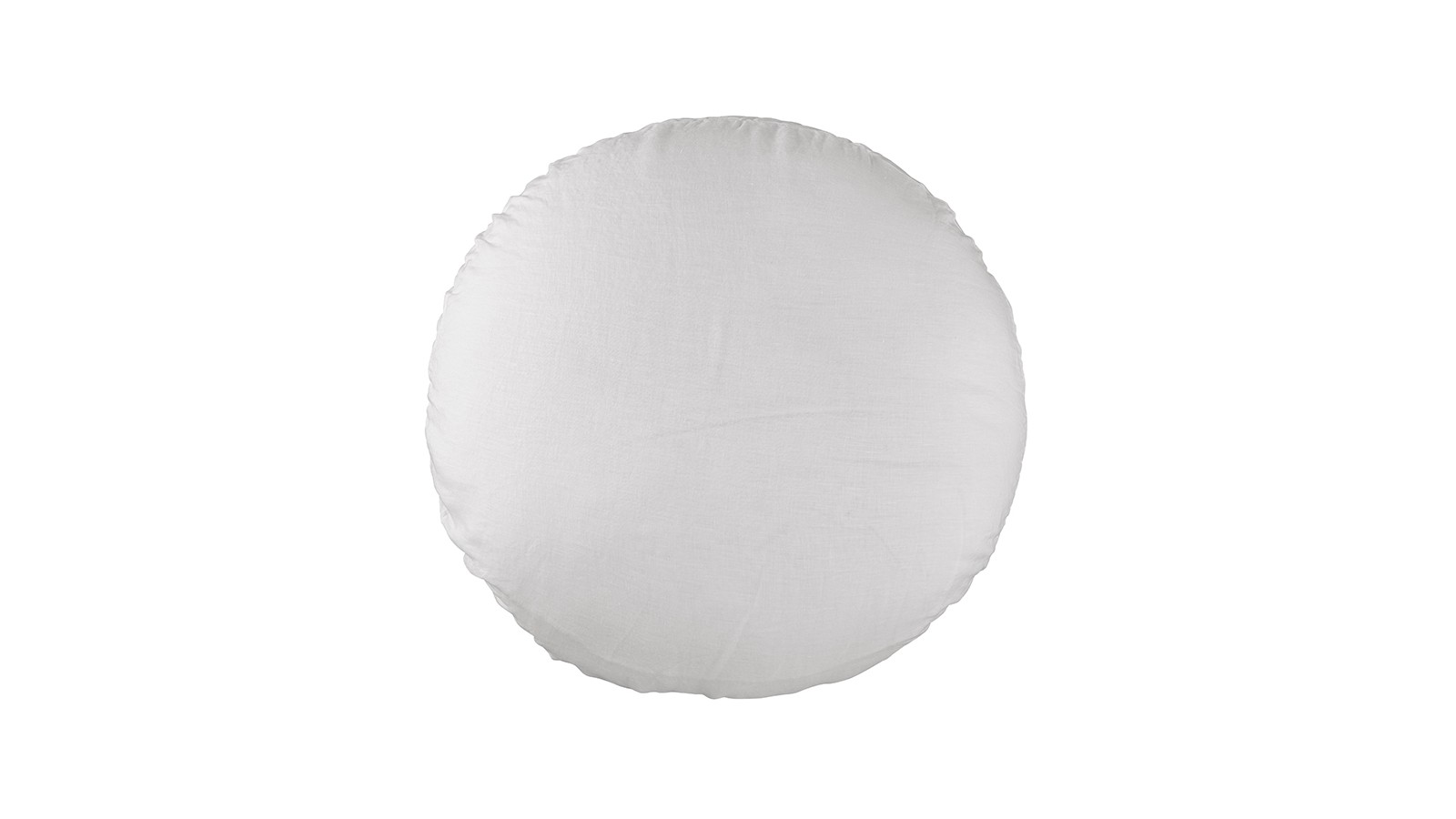 Housse de coussin rond diamètre 65 cm en lin lavé uni Petit Lait