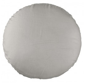 Housse de coussin rond diamètre 65 cm en lin lavé uni Argile