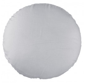 Housse de coussin rond diamètre 65 cm en lin lavé uni Gris Buée