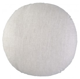 Housse de coussin rond diamètre 65 cm en lin lavé chambray Lin