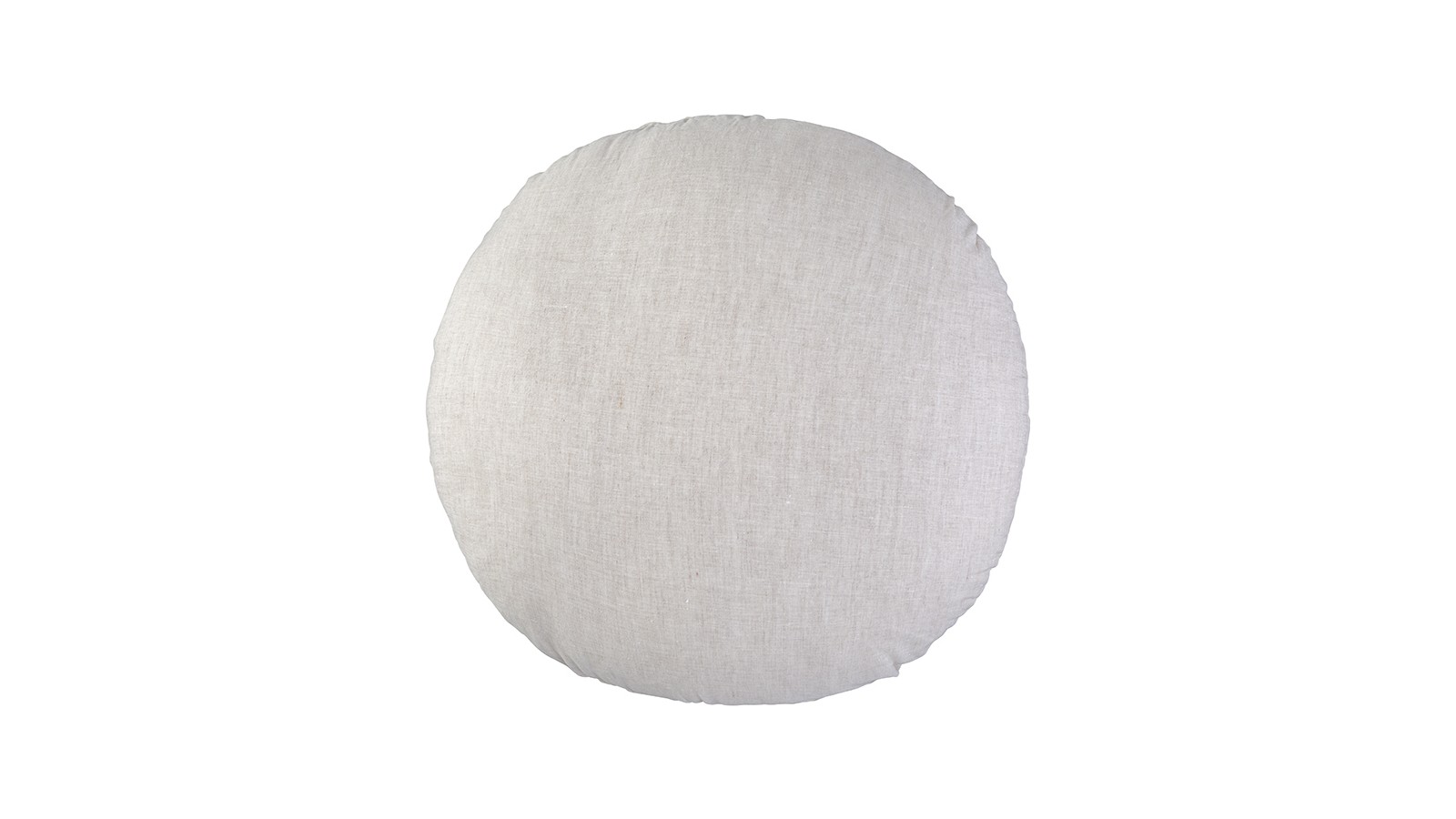 Housse de coussin rond diamètre 65 cm en lin lavé chambray Lin