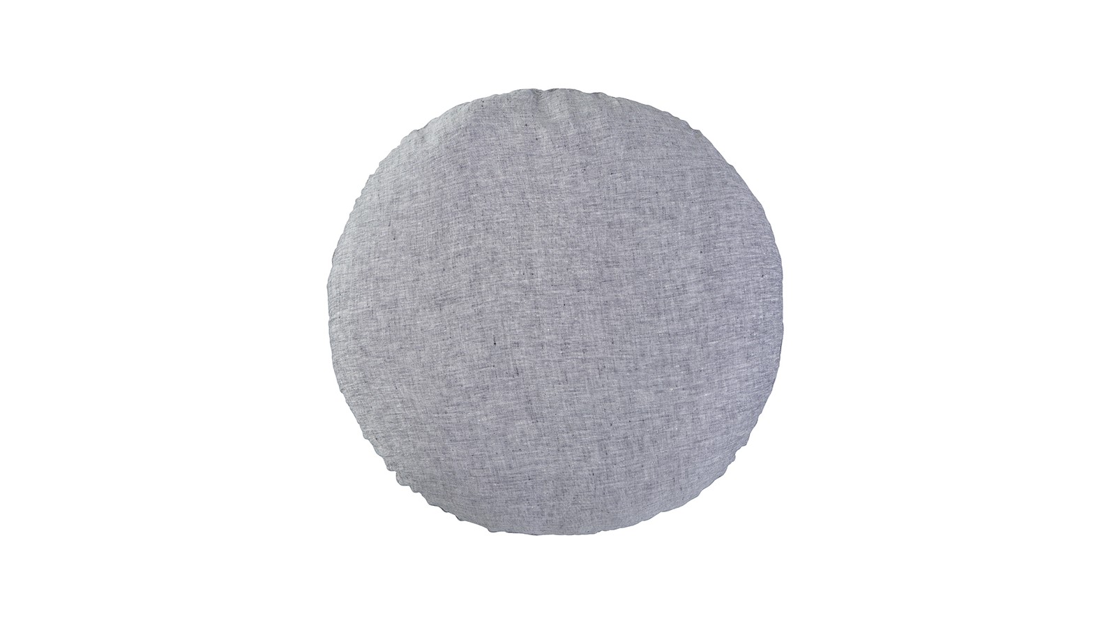 Housse de coussin rond diamètre 65 cm en lin lavé chambray Charbon