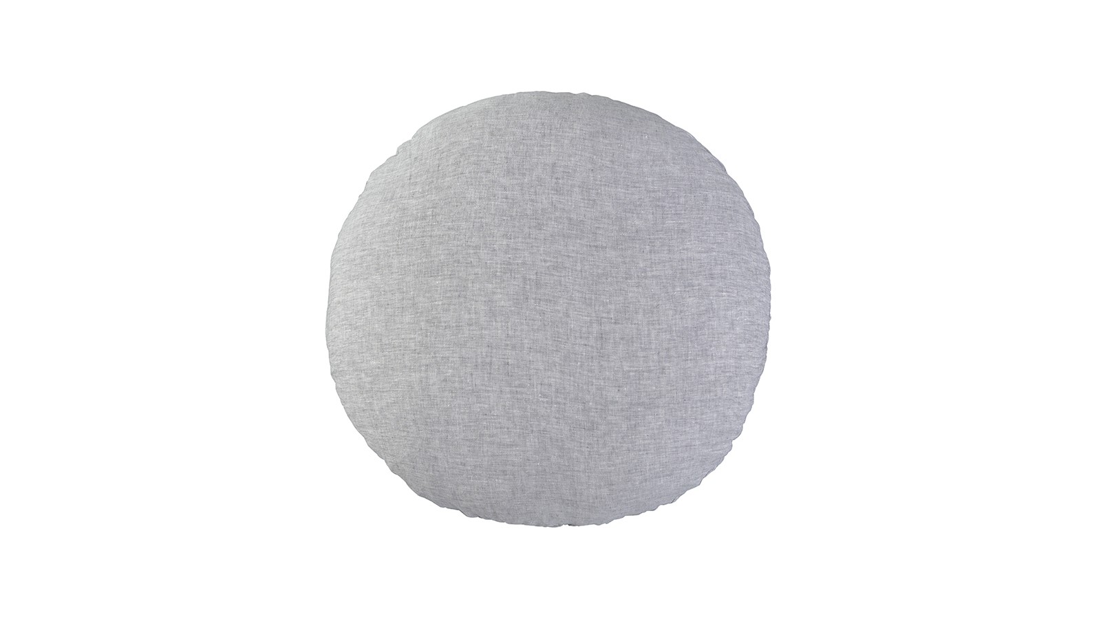 Housse de coussin rond diamètre 65 cm en lin lavé chambray Pierre