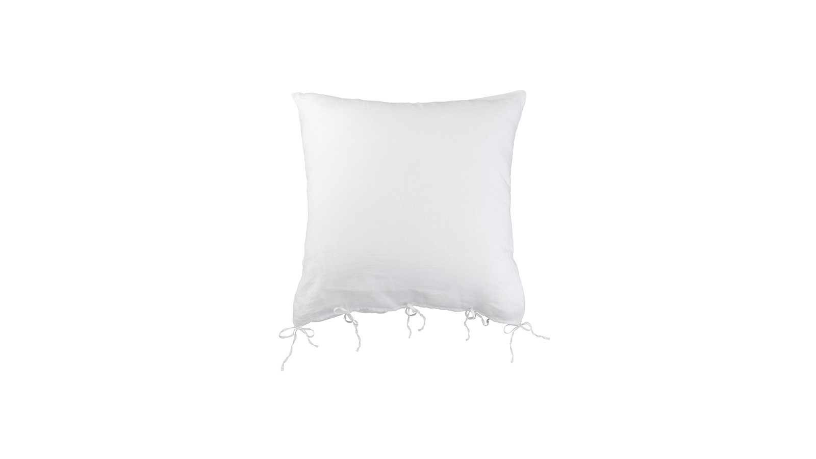 Housse de coussin carrée 80 x 80 cm en lin lavé uni Blanc Optique