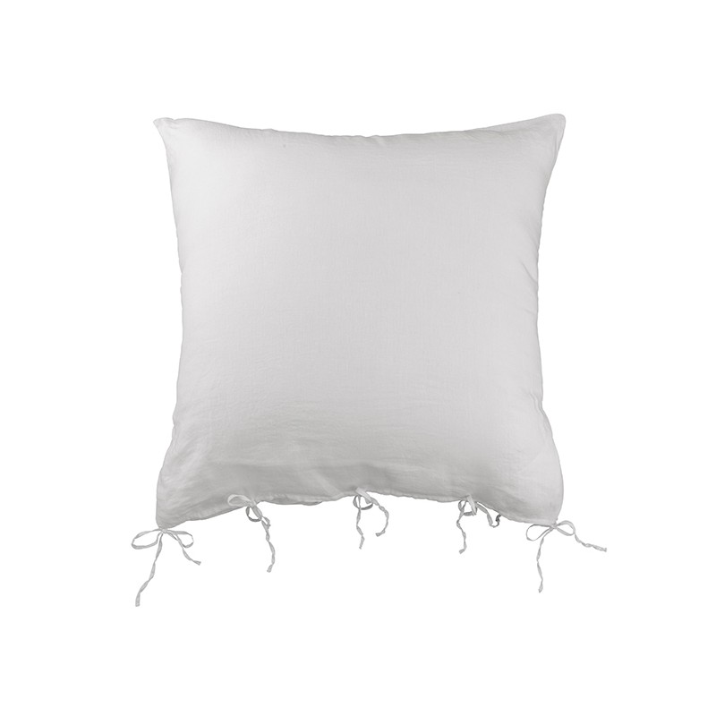 Housse de coussin carrée 80 x 80 cm en lin lavé uni Petit Lait