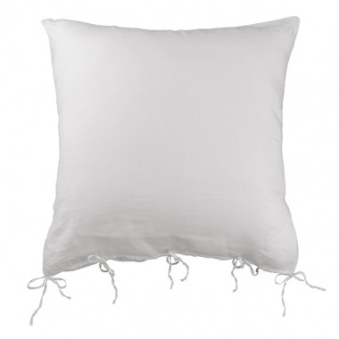 Housse de coussin carrée 80 x 80 cm en lin lavé uni Petit Lait