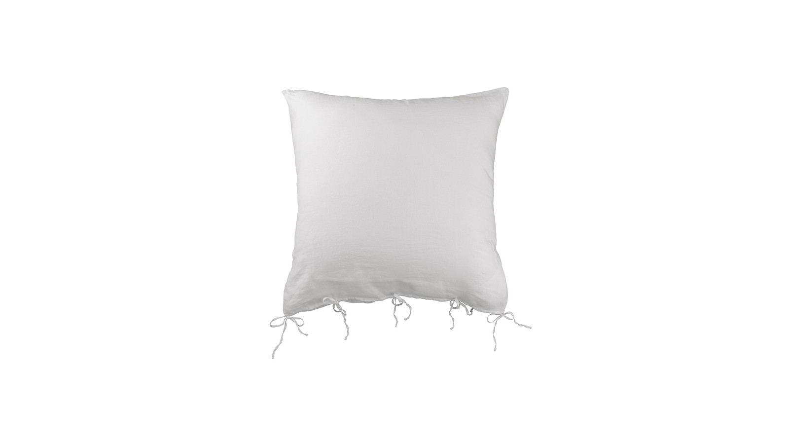 Housse de coussin carrée 80 x 80 cm en lin lavé uni Petit Lait