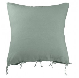 Housse de coussin carrée 80 x 80 cm en lin lavé uni Vert Céladon