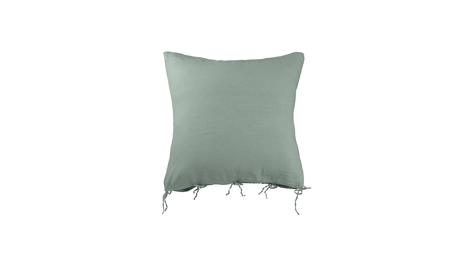 Housse de coussin carrée 80 x 80 cm en lin lavé uni Vert Céladon