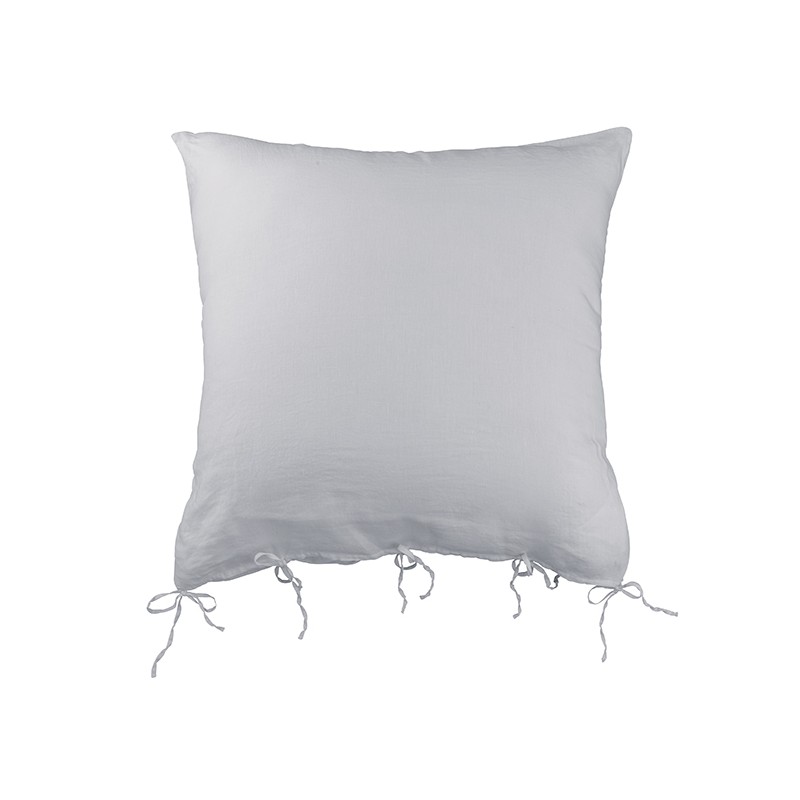 Housse de coussin carrée 80 x 80 cm en lin lavé uni Gris Buée